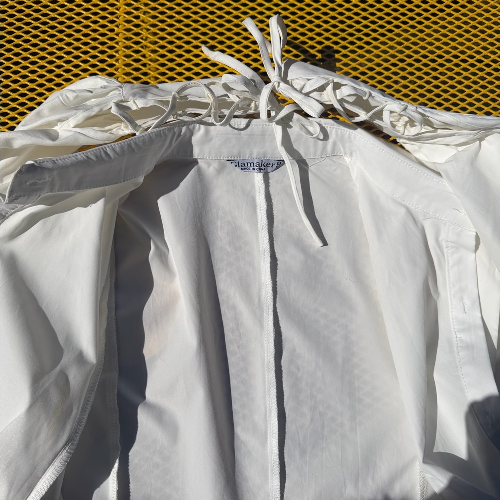 Glamaker Preppy White Structured Button Front Min… - image 6